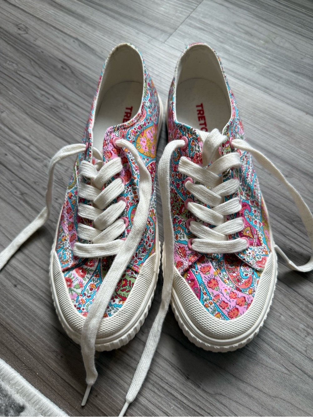 Colorful Tretorn Paisley Canvas Sneakers - White Trim